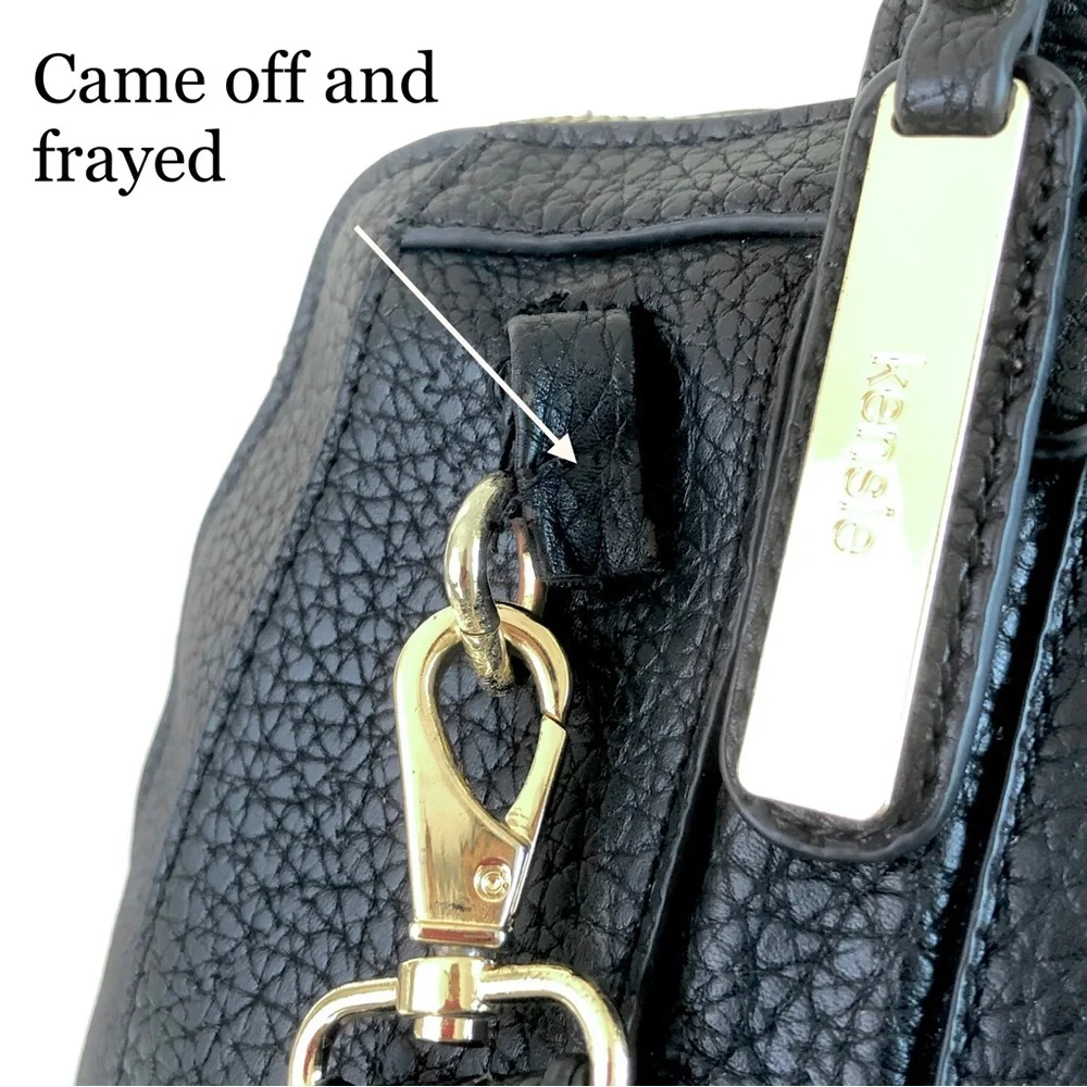 Kenzie Bag Black Tote Shoulder Gold-Tone Faux Leather Strap Medium Crossbody - Picture 15 of 16